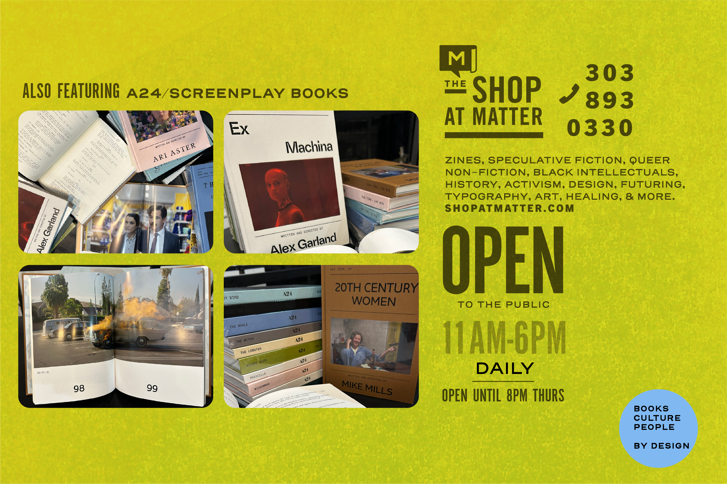 The Shop at MATTER bookstore